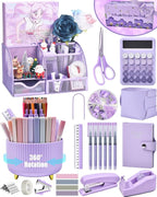 LXEVIHK 21Pcs Purple Desk Organizers and Accessories by StyleYourDeskinOneColor