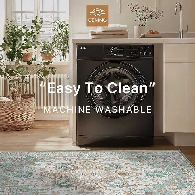 GENIMO 8x10 Area Rugs for Living Room, Machine Washable Non Slip Vintage Rugs - Image 5