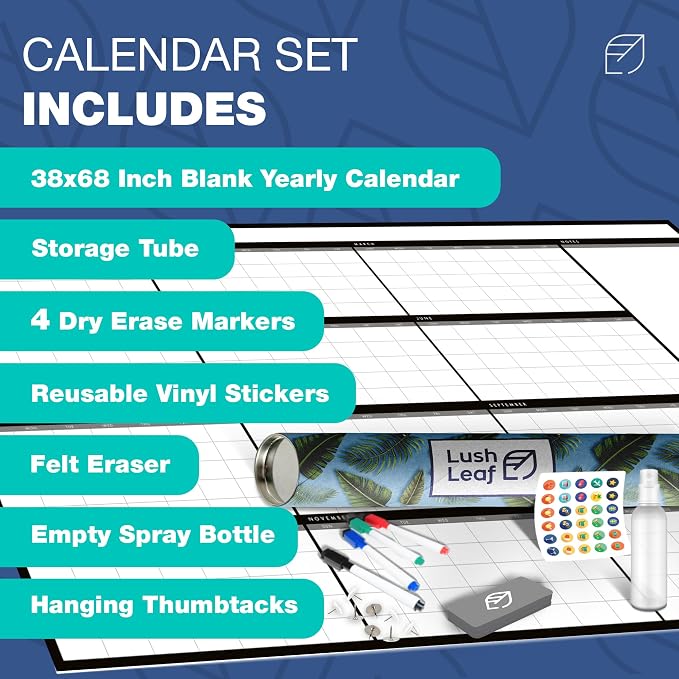 Large Dry Erase Calendar for Wall, Reusable - Image 9