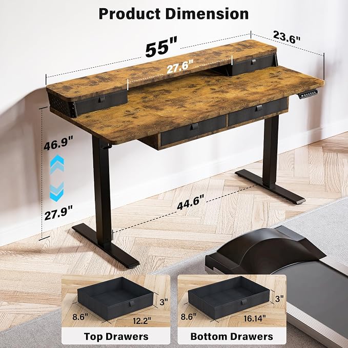 Kingant 55 x 24 Inch Electric Standing Desk - Image 2