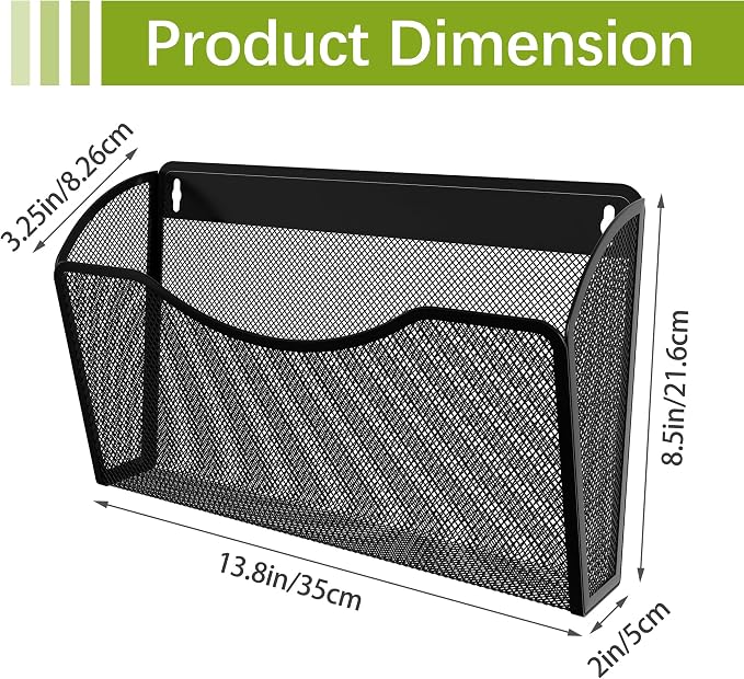 EasyPAG 6 Single Pocket Wall File Organizer, Mesh Hanging File Folder Organizer - Image 4
