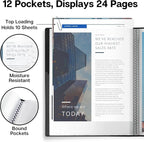 Dunwell Presentation Binder 12-Pocket, Displays 24 Pages, 8.5x11 Portfolio - Image 3