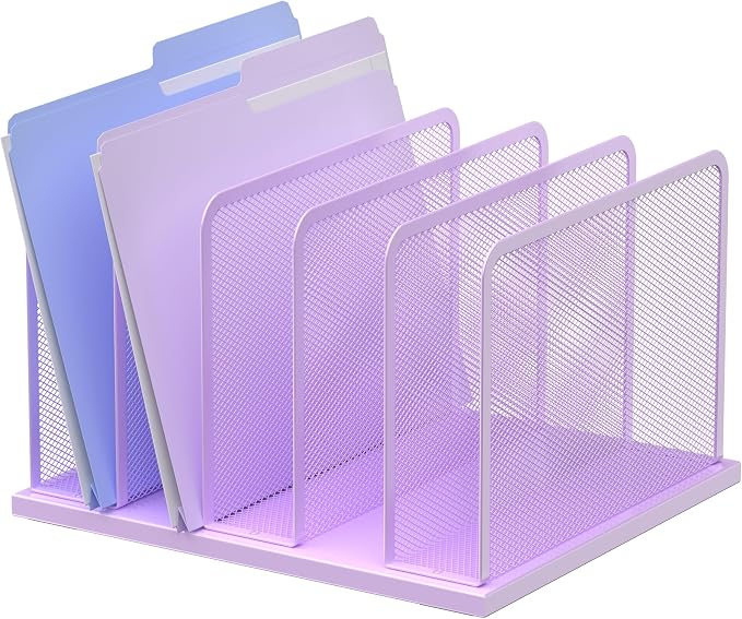 Kuntine.B Desk File Organizer Upright Mesh Desktop Organizer File Sorter Office by KuntineB