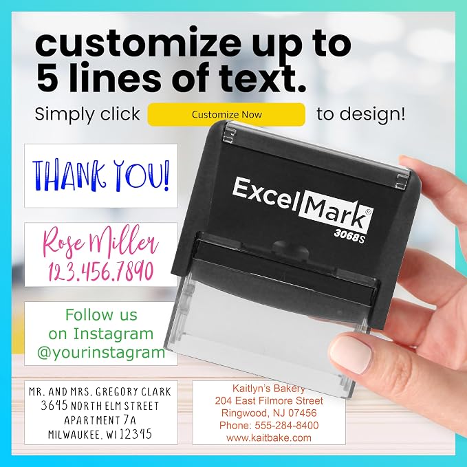 ExcelMark Custom Rubber Stamp – Clean & Easy Stamping – Personalized - Image 4