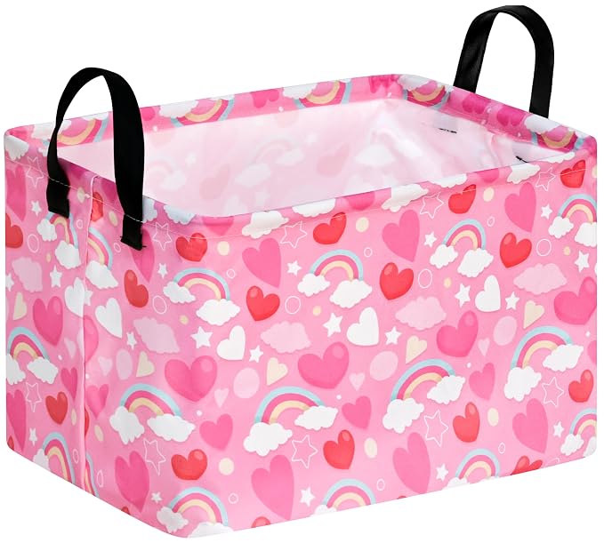 FUULOXE Rectangular Valentines Basket Storage Bin by Unknown