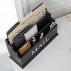 BLU MONACO Espresso Brown Wooden Mail Organizer | 3-Tier Rustic Desktop Mail - Image 5