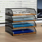 Natwind 4-Tier Stackable Paper Tray, Metal Mesh Desktop Organizer, Paper Sorter by Natwind