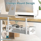 Under Desk Cable Management Tray 2 Pack, No Drill Cable Organizer - Image 6