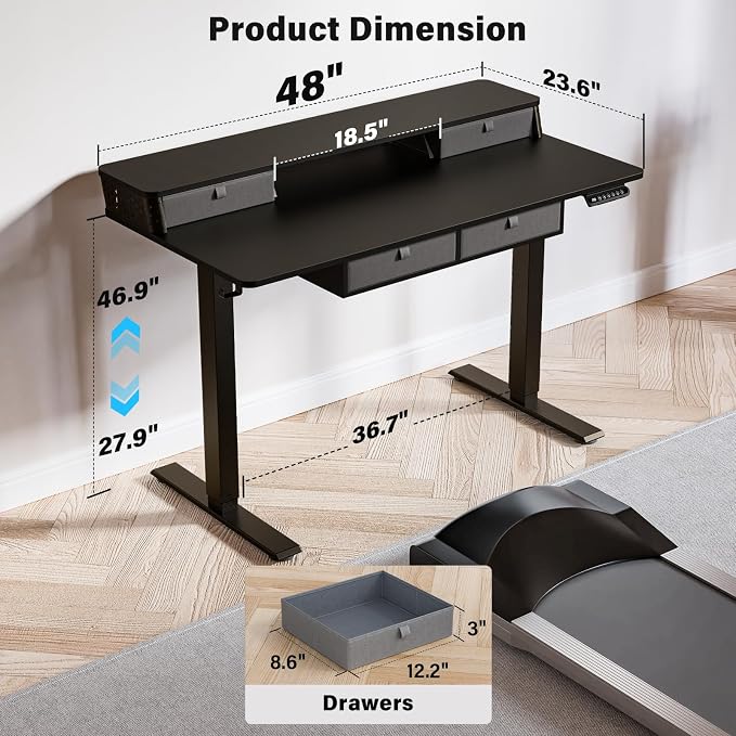 Kingant 55 x 24 Inch Electric Standing Desk - Image 2