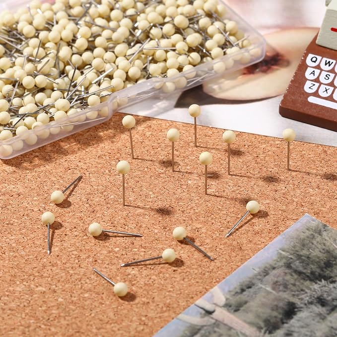 WILLBOND 500 Pack Map Push Pins Map Tacks Small Round Head Push Pins Thumb Tacks - Image 4