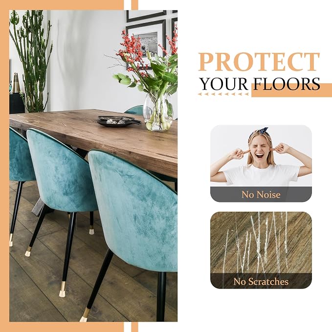 1" Round Rubber Chair Leg Tips Caps, Chair Leg Floor Protectors, Non-Slip - Image 3
