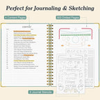 Bullet Dotted Journal Spiral Notebook, 300 Pages Leather Notebooks - Image 3
