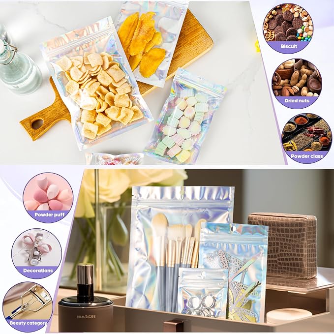 100pcs 6x9 inch Holographic Resealable Packaging Bags - Image 3