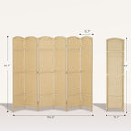 HOMCOM Room Divider, 6 Panel Folding Privacy Screen, 5.6' Tall Freestanding - Image 7