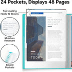 Dunwell Presentation Binder 24-Pocket, Displays 48 Pages, 8.5x11 Portfolio - Image 3