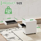 LONGLINK 3 Drawer Mobile File Cabinet - Image 3