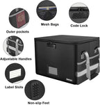 ENGPOW File Box with Lock, Fireproof Document Box with Pockets, Collapsible - Image 4
