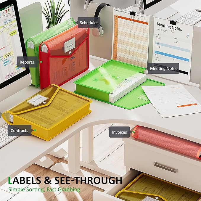 ThinkTex Plastic Expanding File Folder, Transparent envelopes - Image 4