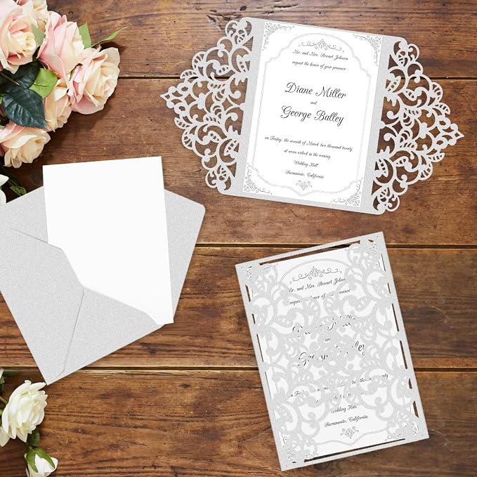 100 Sheets Silver Shimmer Cardstock 8.5 x 11 Metallic Paper, Goefun 80lb Card - Image 6