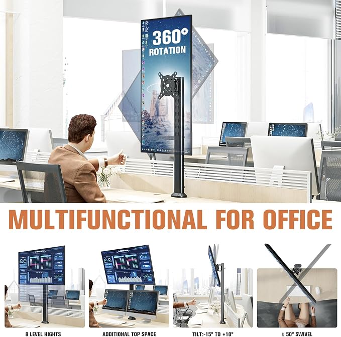 HEMUDU Single Tall Desk Monitor Arm Mount Stand Fit - Image 3