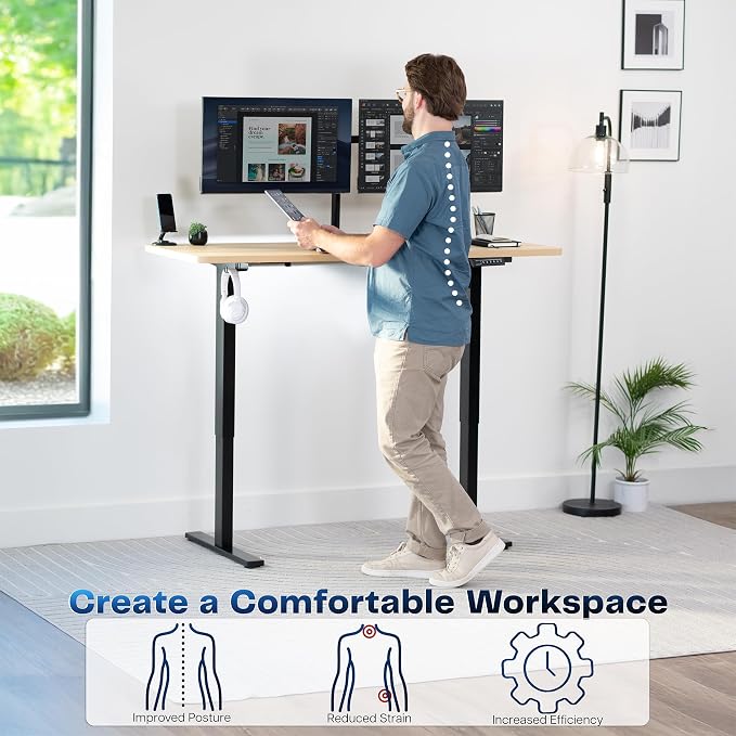 VIVO Electric 60 x 24 in Standing Desk, Memory Height Adjustment, 1B Series - Image 4