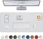 Leather Desk Pad Protector, Mouse Pad, Office Mat, Non-Slip PU Leather Blotter by AFIING