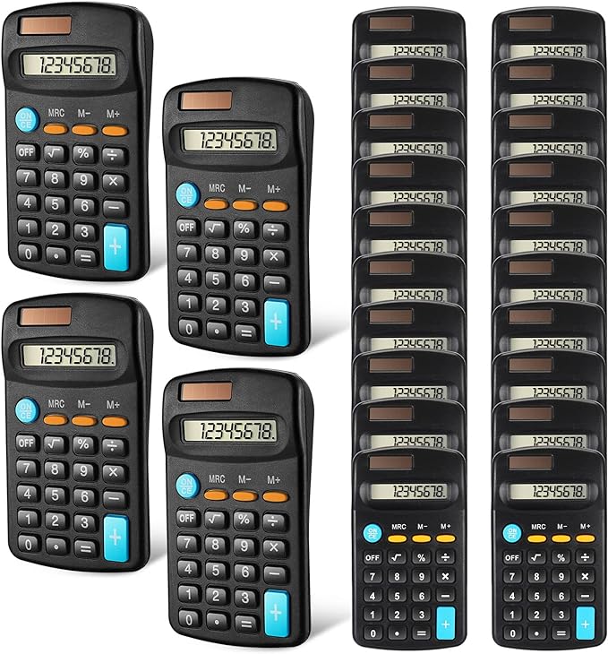 Flutesan 24 Pieces Basic Mini Calculators Bulk by Flutesan
