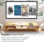 Homerays Monitor Stand with Drawer, Exquisite Computer Monitor Stand - Image 6
