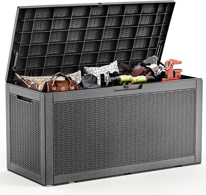 EasyUp 120 Gallon Deck Boxes Waterproof, Outdoor Large Storage Boxes by EASYUP
