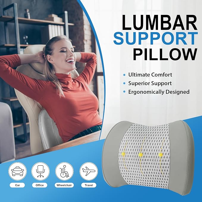 Lofty Aim Memory Foam Lumbar Support Cushion Relieves Lower Back Pain - Image 2