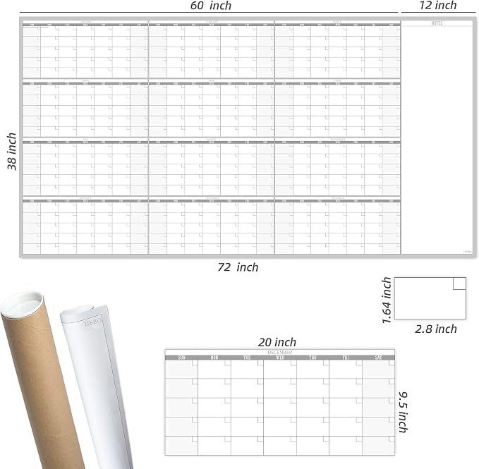 Large Reusable Dry Erase Yearly Wall Calendar - Image 4