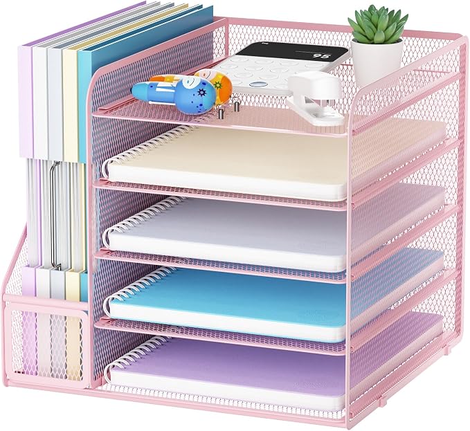 Marbrasse Desk Organizers and Accessories, 5-Tier Paper Letter Tray Organizer by Marbrasse