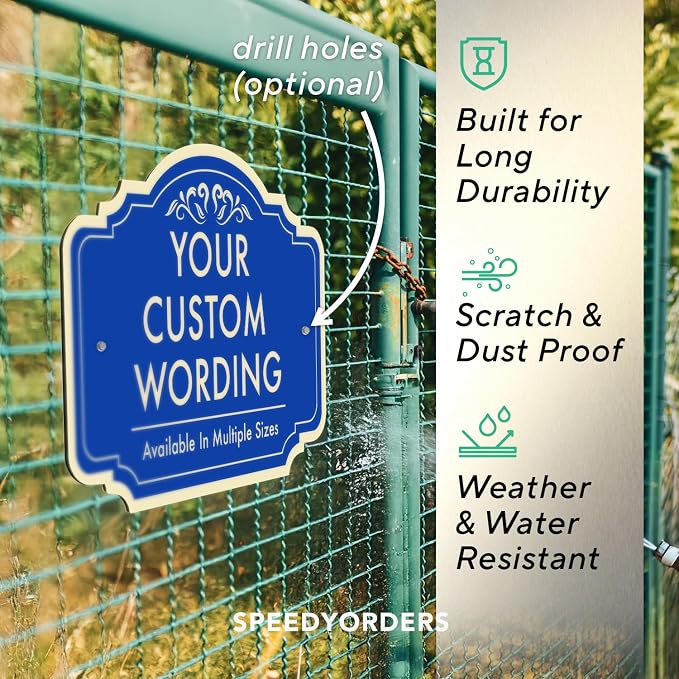 Personalized Custom Decorative Outdoor Metal Signs, Waterproof, Design 2 Blue - Image 6
