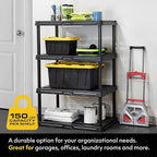 CX 4-Tier Plastic Storage Shelving Unit 2 Pack, Heavy Duty, 150lbs Per Shelf - Image 3