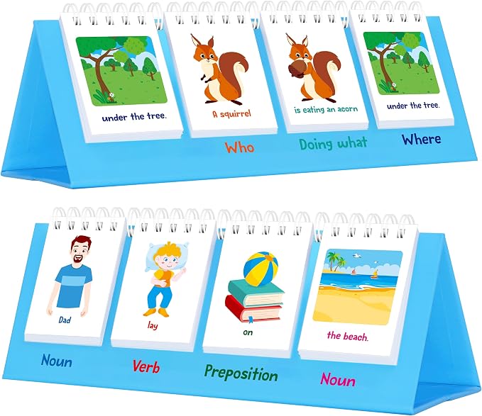 Sentence Flip Charts, 80 Double Sided Cards 40 Sentences, Learn Parts of Speech by SpriteGru