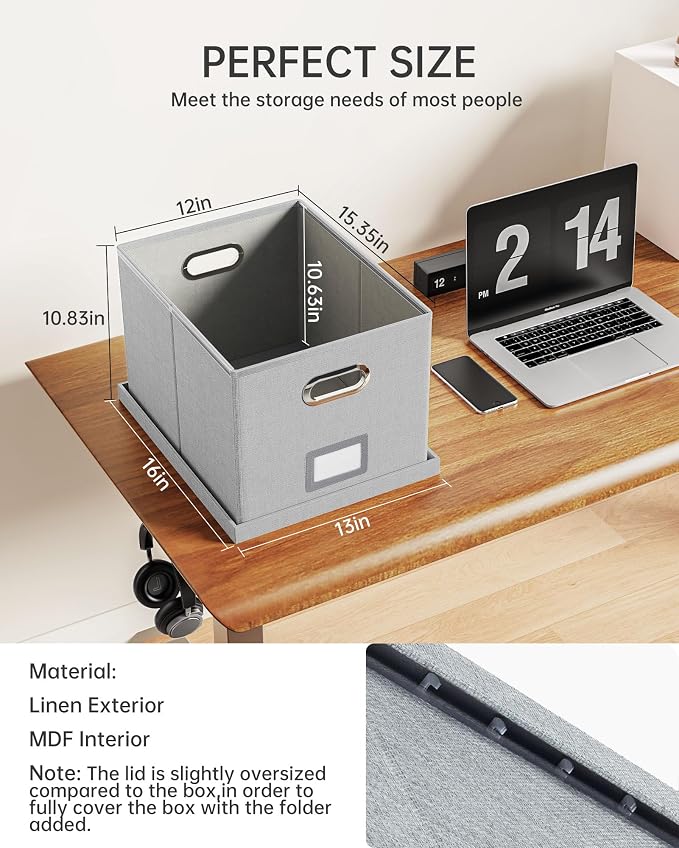 2 Pack File Storage Organizer, Filing Box, Portable File Box - Image 3