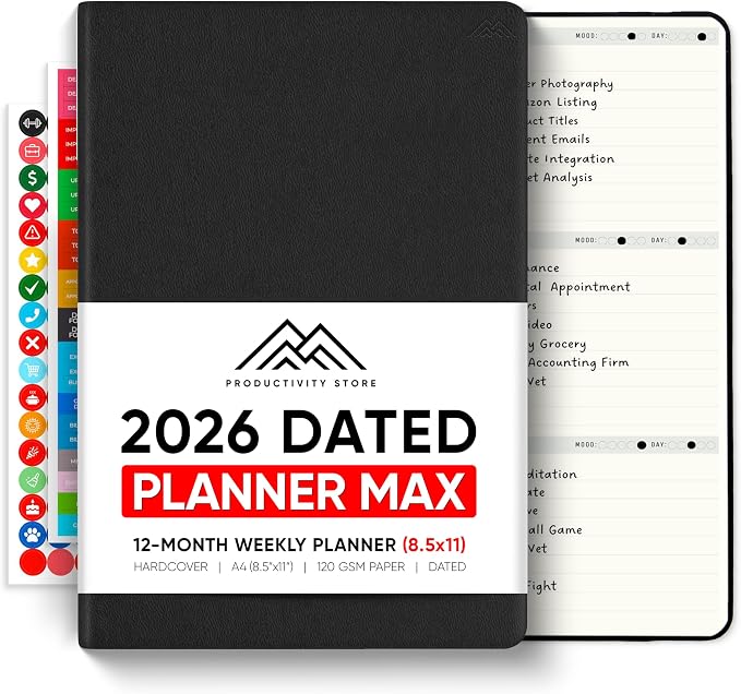 Dated, 2026 Planner, 8.5" x 11" by PRODUCTIVITYSTORE