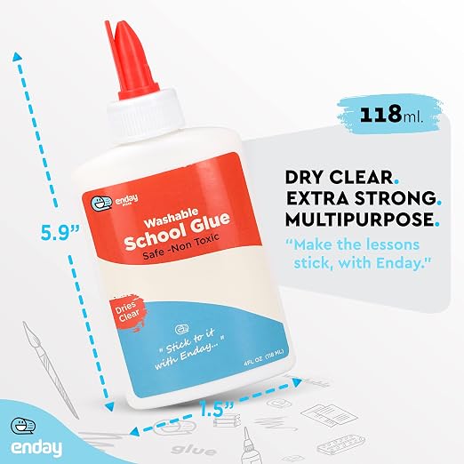 Liquid Glue - 4 oz Washable School Glue, Glue Bulk, Non-Toxic Liquid Glue - Image 5