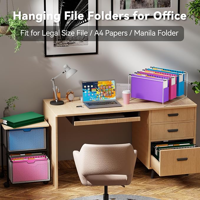 Ansook Plastic Legal Size Hanging File Folders, Heavy Duty 3" Expandable Legal - Image 7