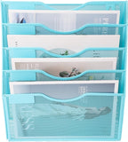 EASEPRES 5 Pocket Mesh Hanging Wall File Organizer, Wall Mounted Mail Paper - Image 3
