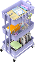 Simple Houseware 3-Tier Heavy Duty Metal Utility Rolling Cart - Image 3