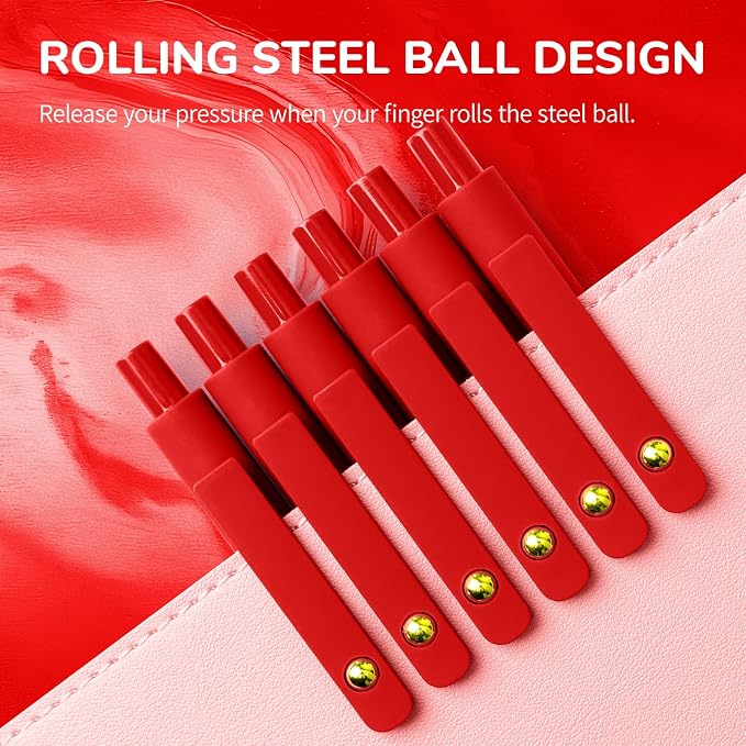 UIXJODO Red Pens, 0.5mm Colored Ink Gel Pens - Image 3