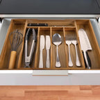 oridom Expandable Acacia Kitchen Drawer Organizer - Image 5