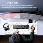 White Floral Desk Mat Cute Flowers Desk Pad Aesthetic Sage Mouse Pad XL Large - Image 2