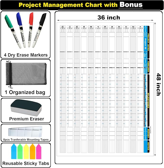 Large Project Management Vision Board, Laminated Wall Planner - Image 5