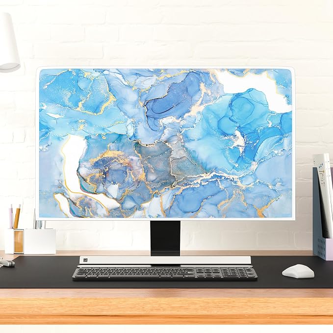 Baocicco Baby Blue Gold Marble Waterproof Screen TV Cover 70 Inch Modern - Image 4