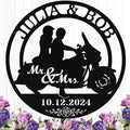 Custom Motorcycle Couple Metal Signs Personalized Couple Name Sign Motorbikes by HengMeiZiK