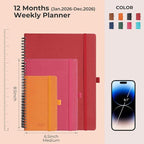 IN-LUXPRO Planner 2026 Daily Weekly and Monthly, 12 Months Spiral Bound - Image 2