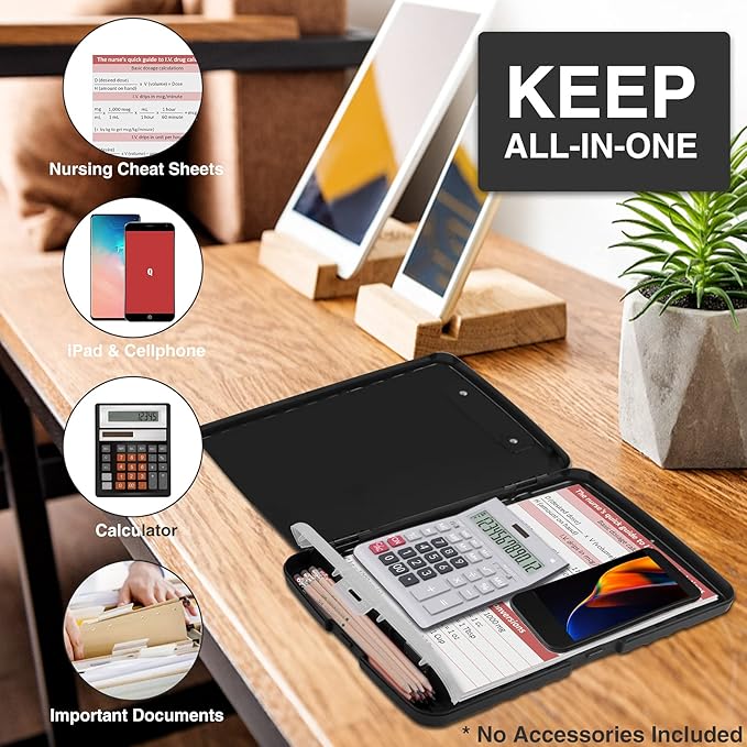 Sooez Clipboard with Storage, High Capacity Nursing Clip Board 8.5 x 11 with - Image 5