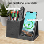 TopMade Wireless Charger with Pen Pencil Holder, Leather Mltifunctional Desk - Image 3